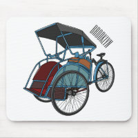 Cycle rickshaw cartoon illustration