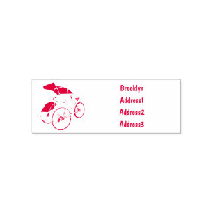 Cycle rickshaw cartoon illustration self-inking stamp