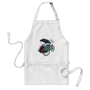 Cycle rickshaw cartoon illustration standard apron