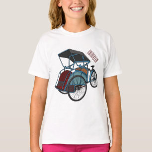 Cycle rickshaw cartoon illustration T-Shirt