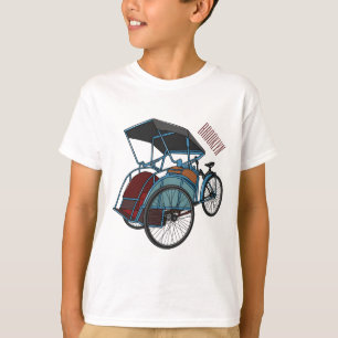 Cycle rickshaw cartoon illustration T-Shirt