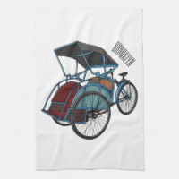 Cycle rickshaw cartoon illustration
