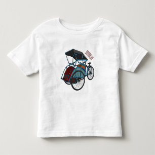 Cycle rickshaw cartoon illustration toddler T-Shirt