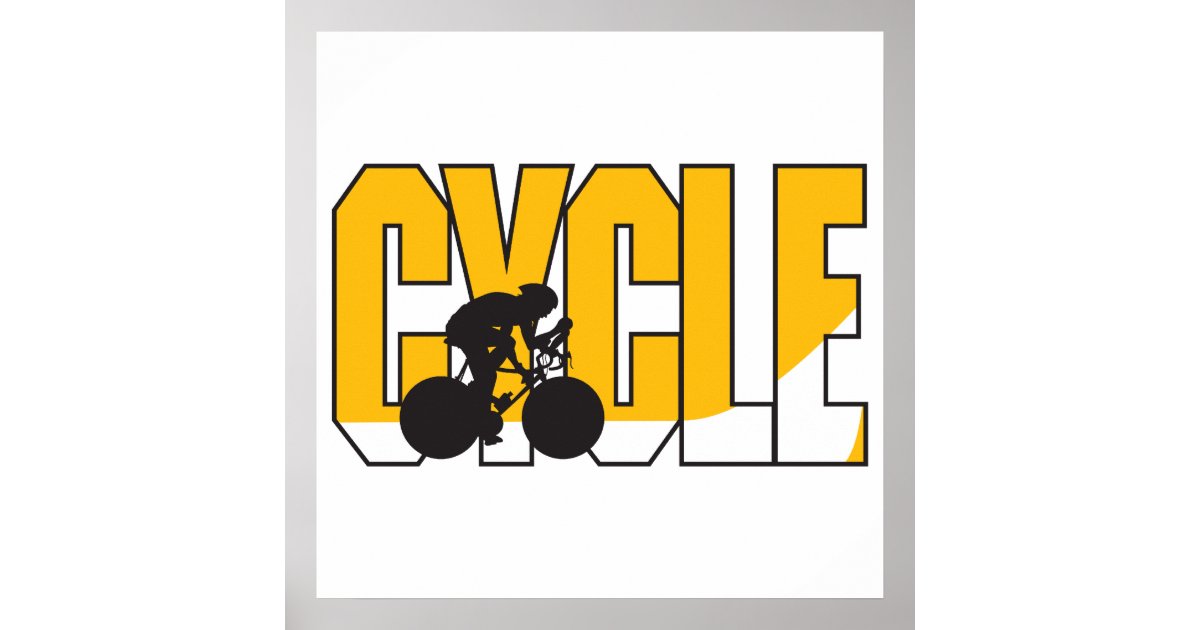 cycle text design poster | Zazzle