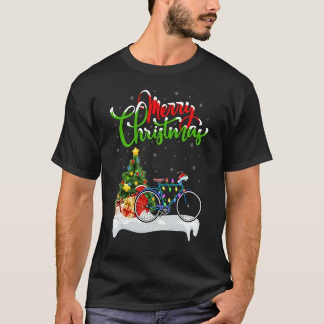 Cycle   Xmas Decorations Santa Cycle Christmas T-Shirt (Front)
