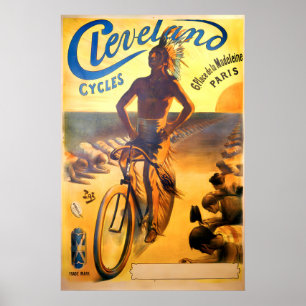 Cycles Cleveland Vintage Poster