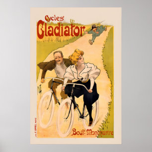 Cycles Gladiator Vintage Bicycle Poster