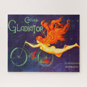 Cycles Gladiator Vintage French Cycling Ad Poster Jigsaw Puzzle