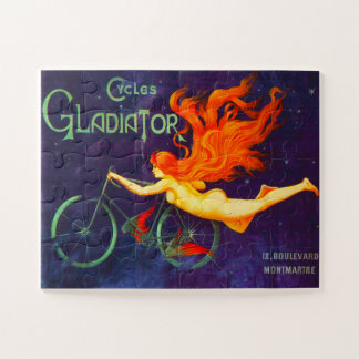 Cycles Gladiator Vintage French Cycling Ad Poster Jigsaw Puzzle