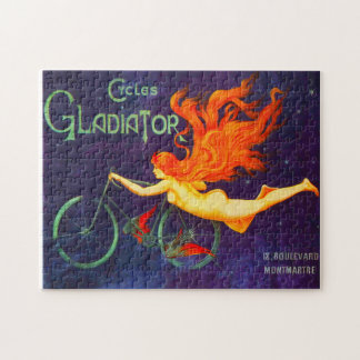 Cycles Gladiator Vintage French Cycling Ad Poster Jigsaw Puzzle