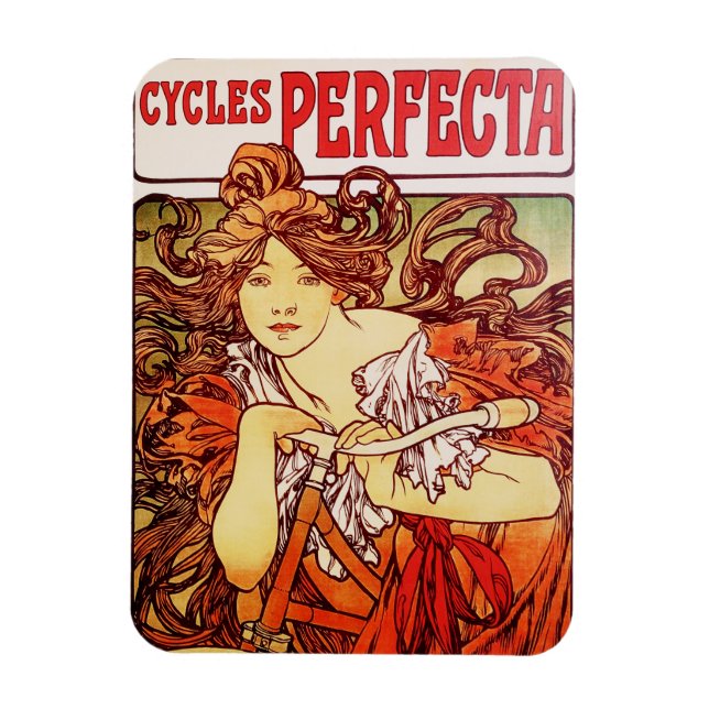 Cycles Perfecta by Alphonse Mucha Magnet (Vertical)