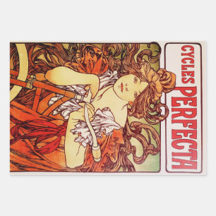 Cycles Perfecta by Alphonse Mucha Wrapping Paper Sheet