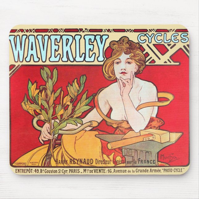 Cycles Waverley, Mucha Mouse Mat (Front)
