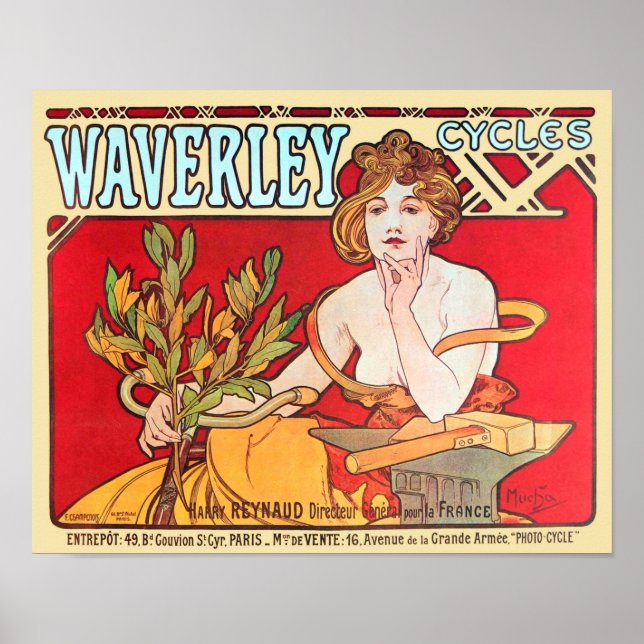 Cycles Waverley, Mucha Poster (Front)