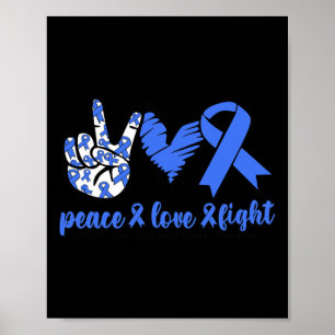 Cyclic Vomiting Syndrome Blue Ribbon Peace Love Fi Poster