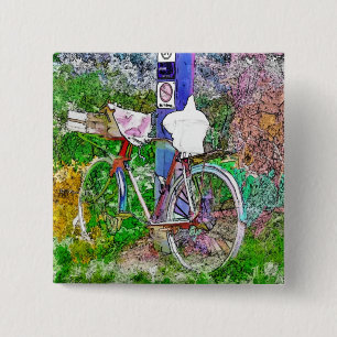 CYCLING 15 CM SQUARE BADGE