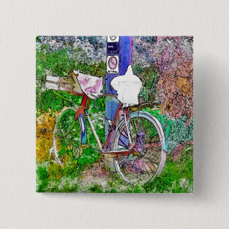 CYCLING 15 CM SQUARE BADGE
