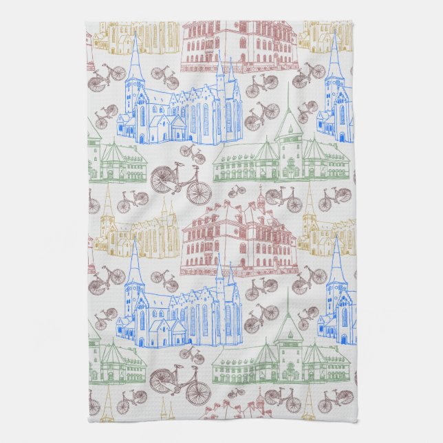 Cycling Aarhus, kitchen towel (Vertical)