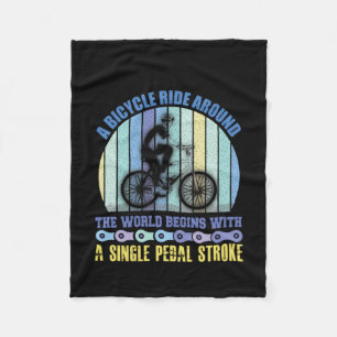 Cycling Art A Bicycle Ride Around Fleece Blanket