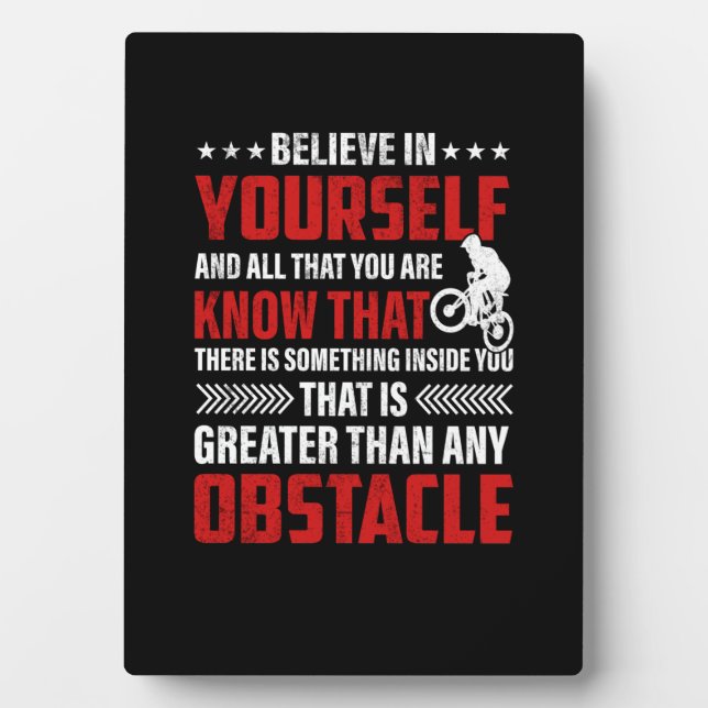 Cycling Art Believe In Yourself Plaque (Front)
