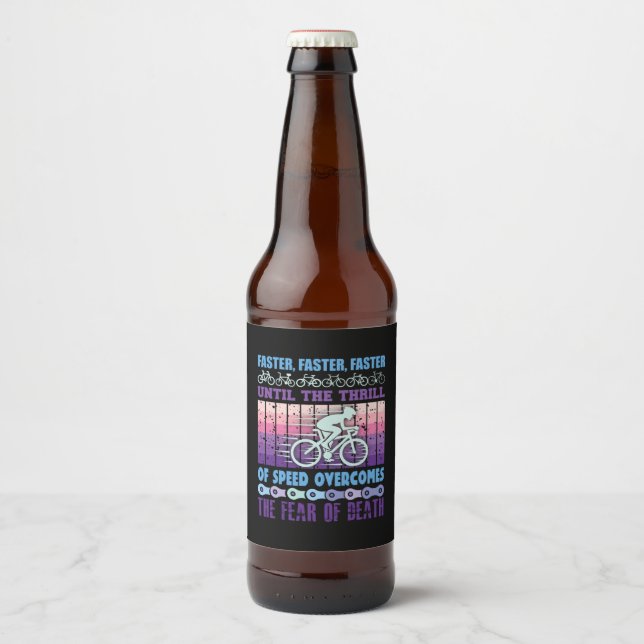 Cycling Art Faster Faster Faster Beer Bottle Label (Front)
