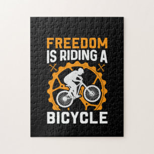 Cycling Art Freedom Is Riding A Bicycle Jigsaw Puzzle