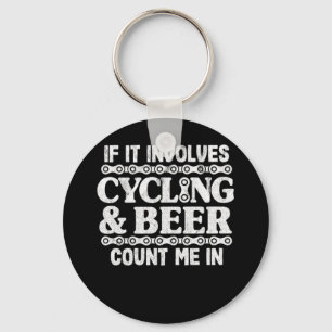 Cycling Beer Drinking Biking Funny Cyclist Gift Qu Key Ring