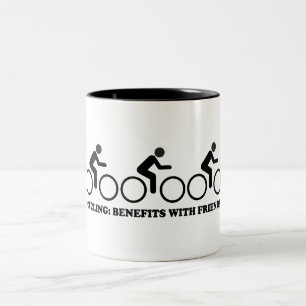 Cycling Benefits With Friends Two-Tone Coffee Mug
