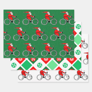 Cycling Bicycle Holiday Gift Wrapping Paper