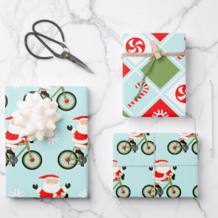 Cycling Bicycle Holiday Gift Wrapping Paper Sheet