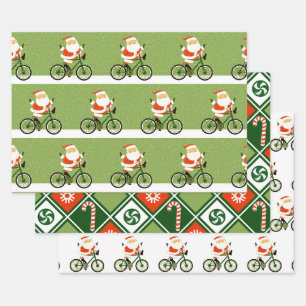 Cycling Bicycle Holiday Gift Wrapping Paper Sheet