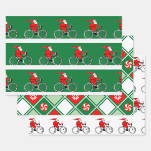 Cycling Bicycle Holiday Gift Wrapping Paper Sheet