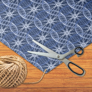 Cycling bicycle wheels blue pattern tissue paper