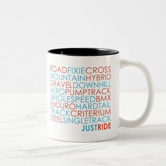 Cycling Bicycles Bikes Mountain Bike Just Ride Two-Tone Coffee Mug (Right)