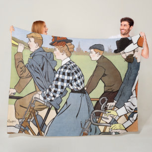 Cycling, Bicycles, Van Caspel Fleece Blanket