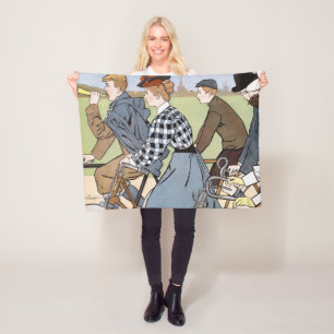 Cycling, Bicycles, Van Caspel Fleece Blanket