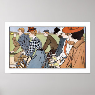 Cycling, Bicycles, Van Caspel Poster