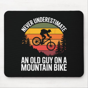 Cycling Bike Never Underestimate Old Guy On A Moun Mouse Mat