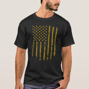 Cycling Bike Riding Bicycle Tyre American Flag Re T-Shirt