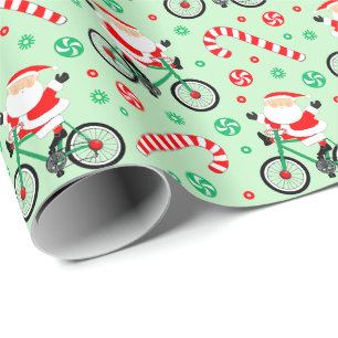 Cycling Biking Holiday Christmas Wrapping Paper
