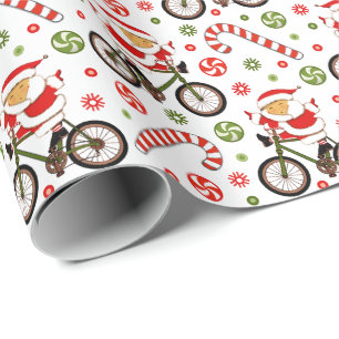 Cycling Biking Holiday Christmas Wrapping Paper