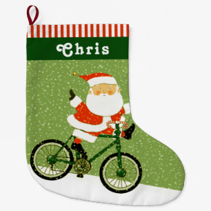 Cycling Biking Holiday Gift Large Christmas Stocking