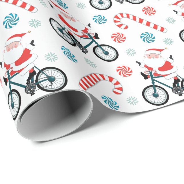 Cycling Biking Holiday Gift Wrapping Paper (Roll Corner)
