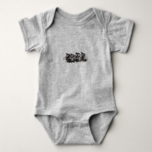 Cycling black drawing baby bodysuit