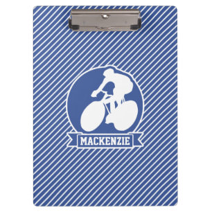 Cycling; Blue & White Stripes, Sports Clipboard