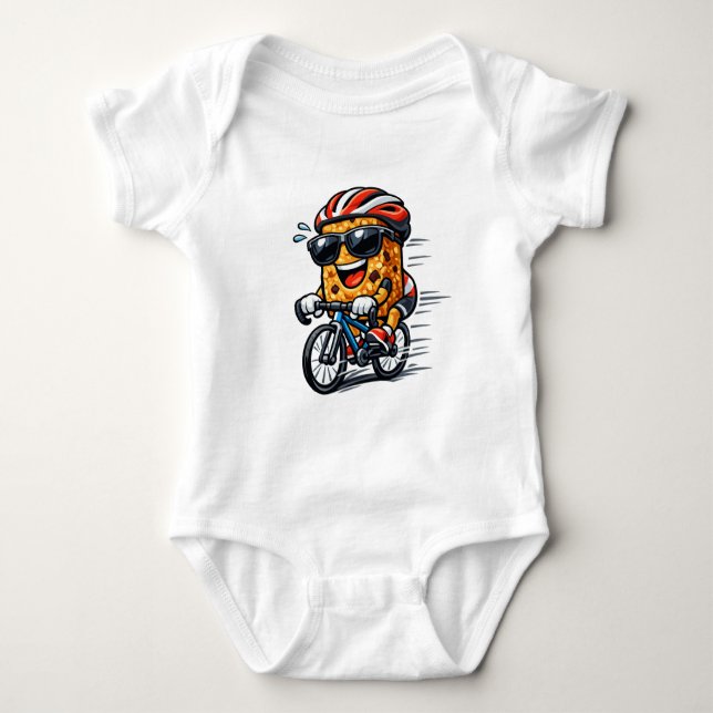 Cycling Breakfast Bar Baby Bodysuit (Front)