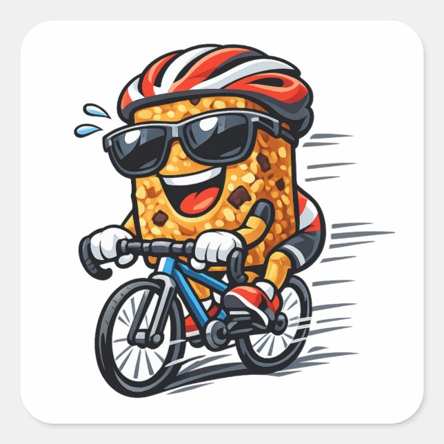 Cycling Breakfast Bar Square Sticker (Front)