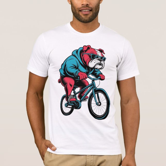 Cycling Bulldog T-Shirt (Front)