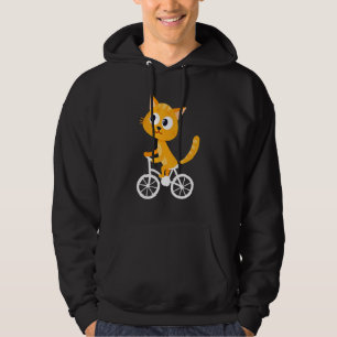 Cycling Cat Riding Bicycle Cute Bike Cyclist Ridin Hoodie