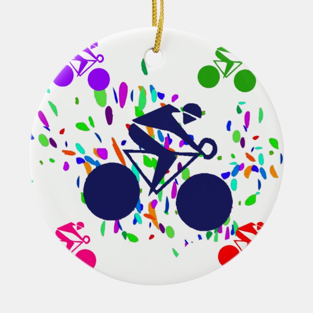 CYCLING CERAMIC TREE DECORATION (Front)